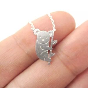 Silver Koala Pendant Charm Necklace